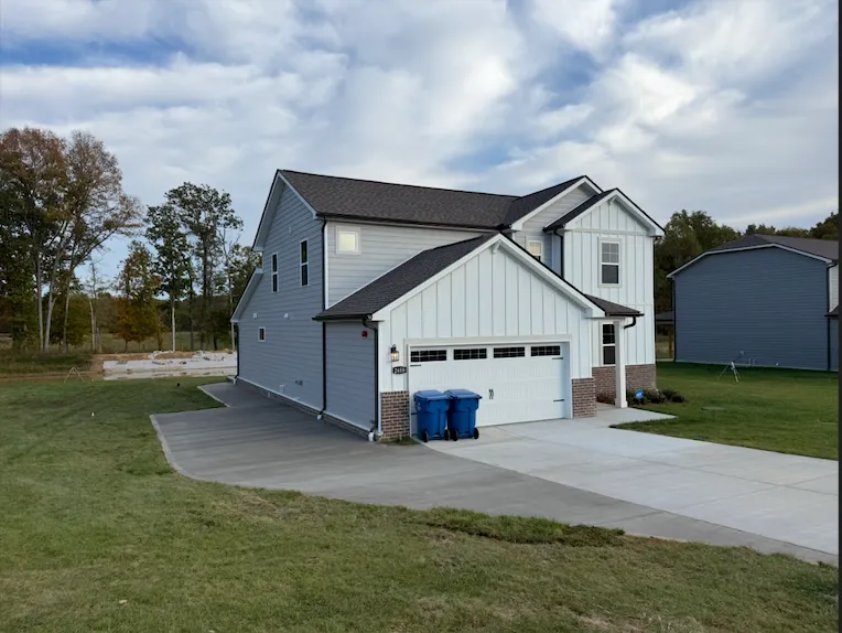Stamped concrete driveway