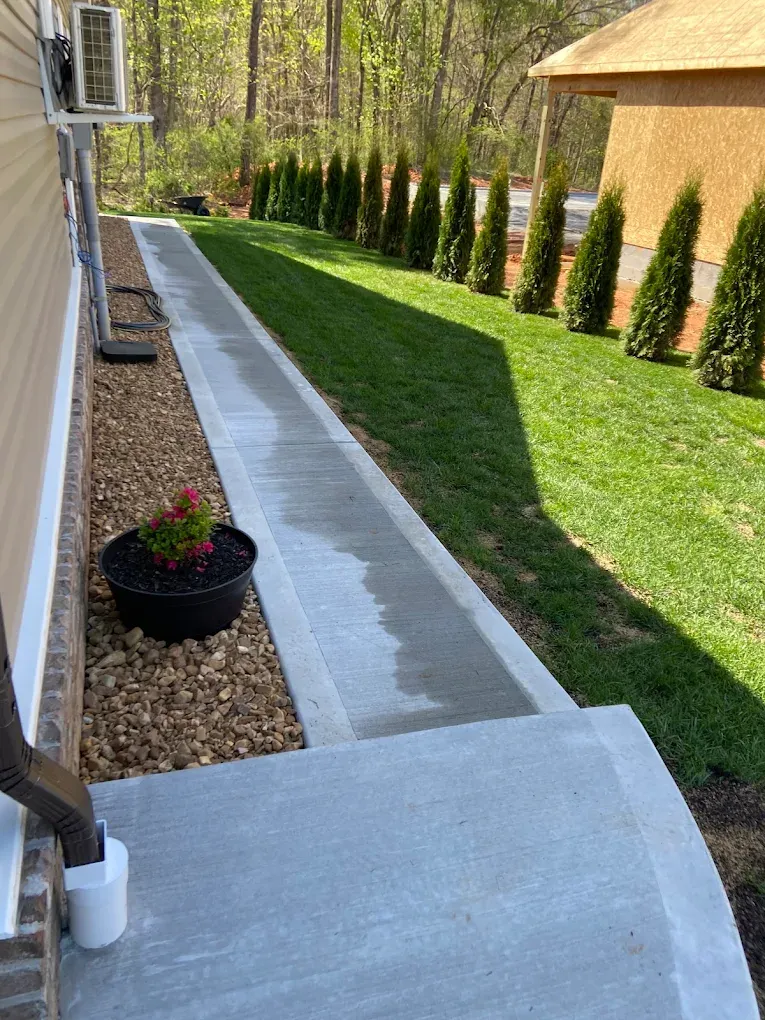 Concrete walkway installation